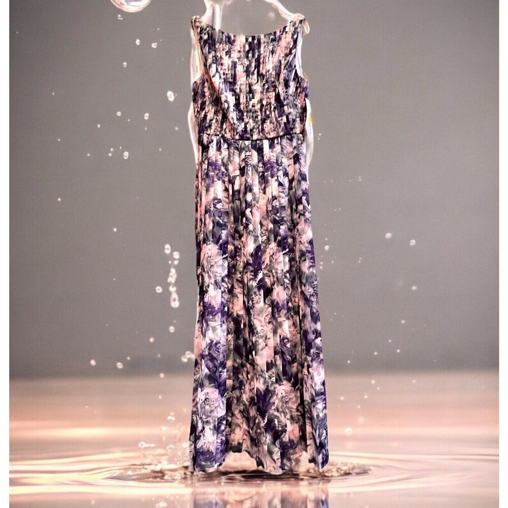 NEW Kay Unger NY Dress 6 Pink Purple Sleeveless Gown Maxi